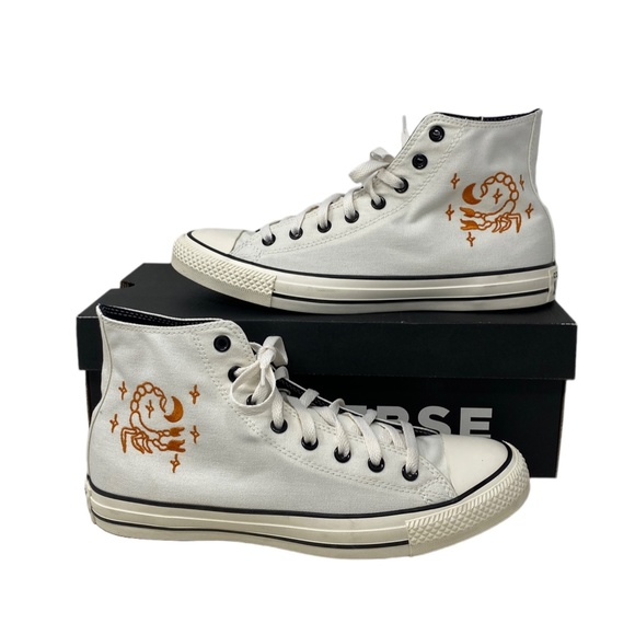 Converse Chuck Taylor High Canvas White Scorpio Men Sneaker Custom 172516C-WHITE - Picture 6 of 11